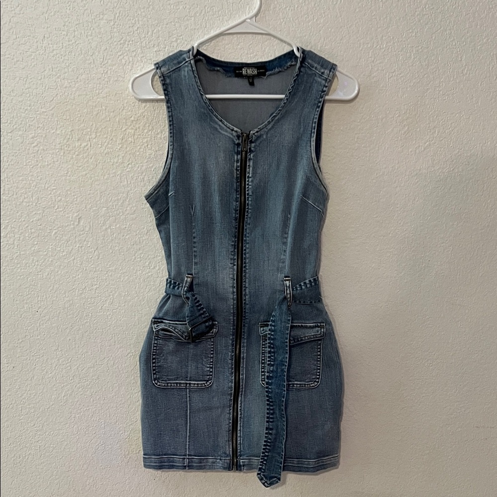 Rewash Blue Denim Mini Dress